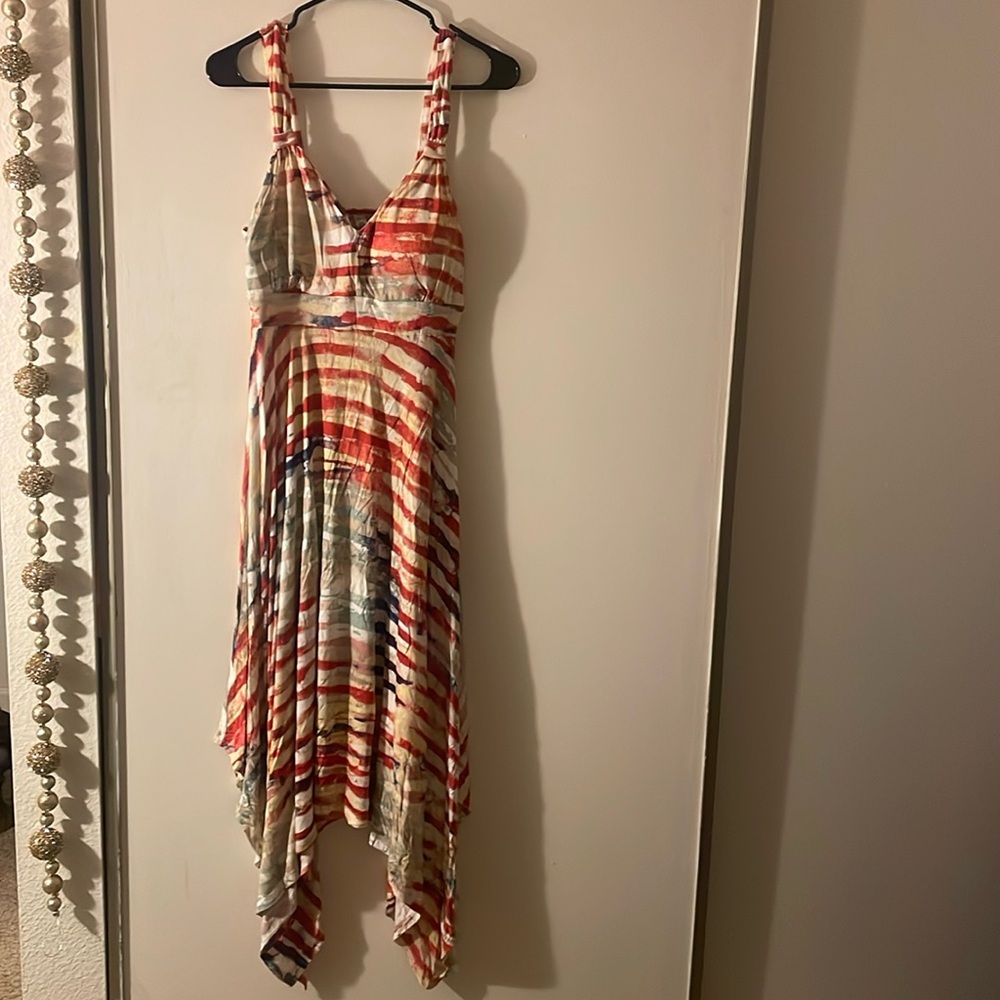 Long maxi dress, red white and blue